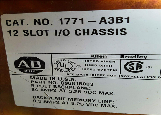 ALLEN - BRADLEY Input Output Module 1771-A3B 1771-A3B1 Series B 12- Slot I / O Chassis