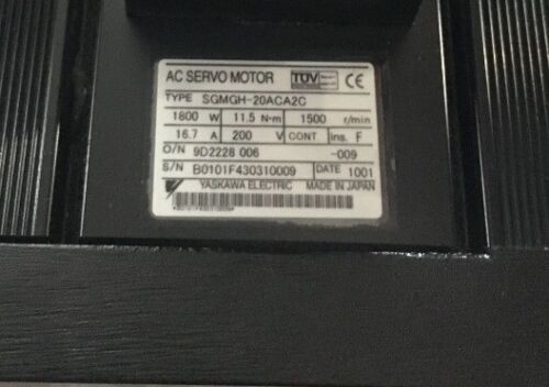 Yaskawa SGMGH-20ACA2C AC SERVO MOTOR 16.7A 1.8KW 1500RPM 200V NEW