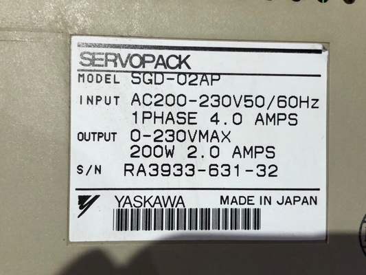 Yaskawa SGD-02AP AC SERVO AMPLIFIER 200-230V 4/2A 50/60HZ NEW