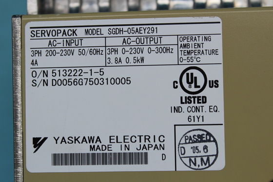 Yaskawa SGDH-05AEY291 AC SERVO AMPLIFIER 200-230V 4/3.8A 0.5KW NEW