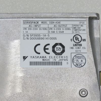 Yaskawa SGDH-A5AE AC SERVO AMPLIFIER 200-230V 1.1A 0.05KW NEW