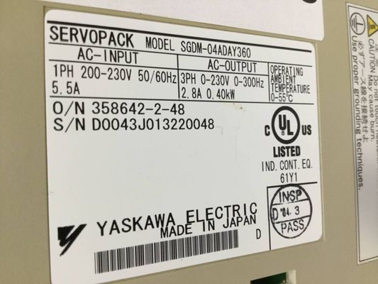 Yaskawa SGDM-04ADAY360 AC SERVO AMPLIFIER 200-230V 5.5A 0.4KW NEW